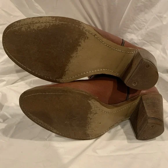 Vintage Dexter Women's 5.5 Brown‎ Leather Western Boots 70s USA Stacked Heel - Picture 8 of 9